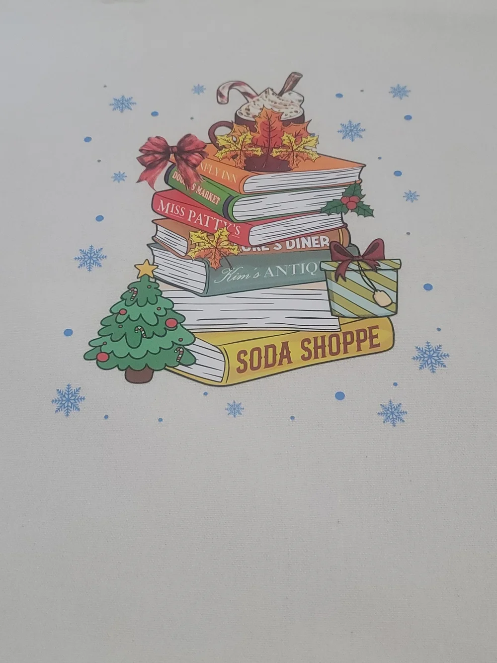 Gilmore Girls Holiday Book Stack Decorative Print Gilmore Girls Tote Bag New